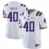 LSU Tigers 40 Duke Riley White Nike College Football Jersey Dzhi,baseball caps,new era cap wholesale,wholesale hats